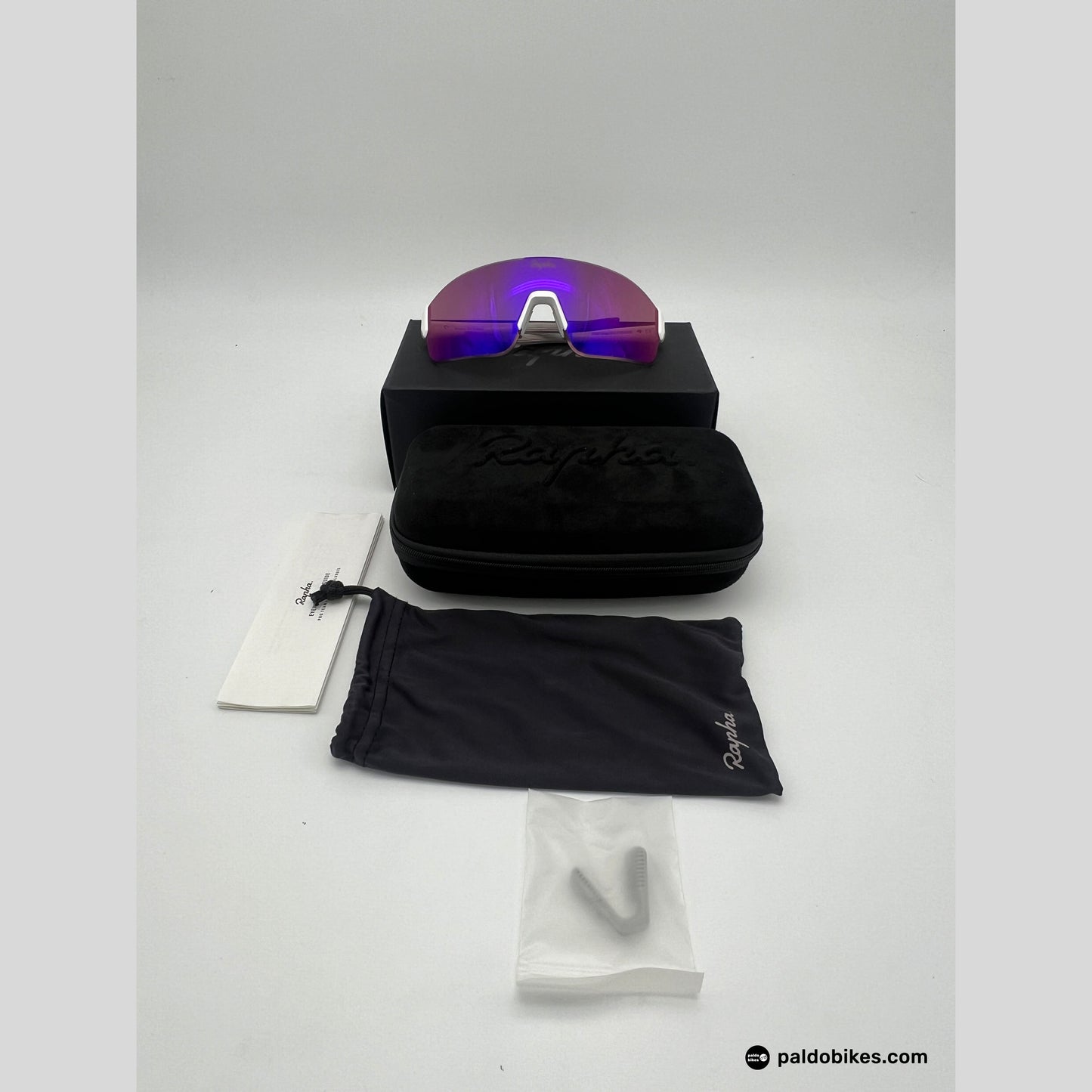 Rapha Pro Team Frameless Glasses - White / Pink Blue Lens