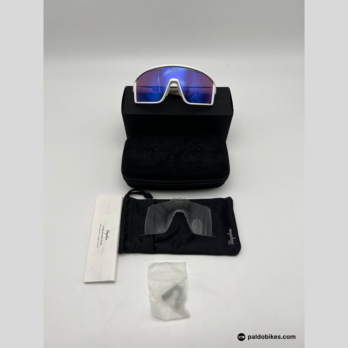 Rapha Pro Team Full Frame Glasses - White / Pink Blue Lens
