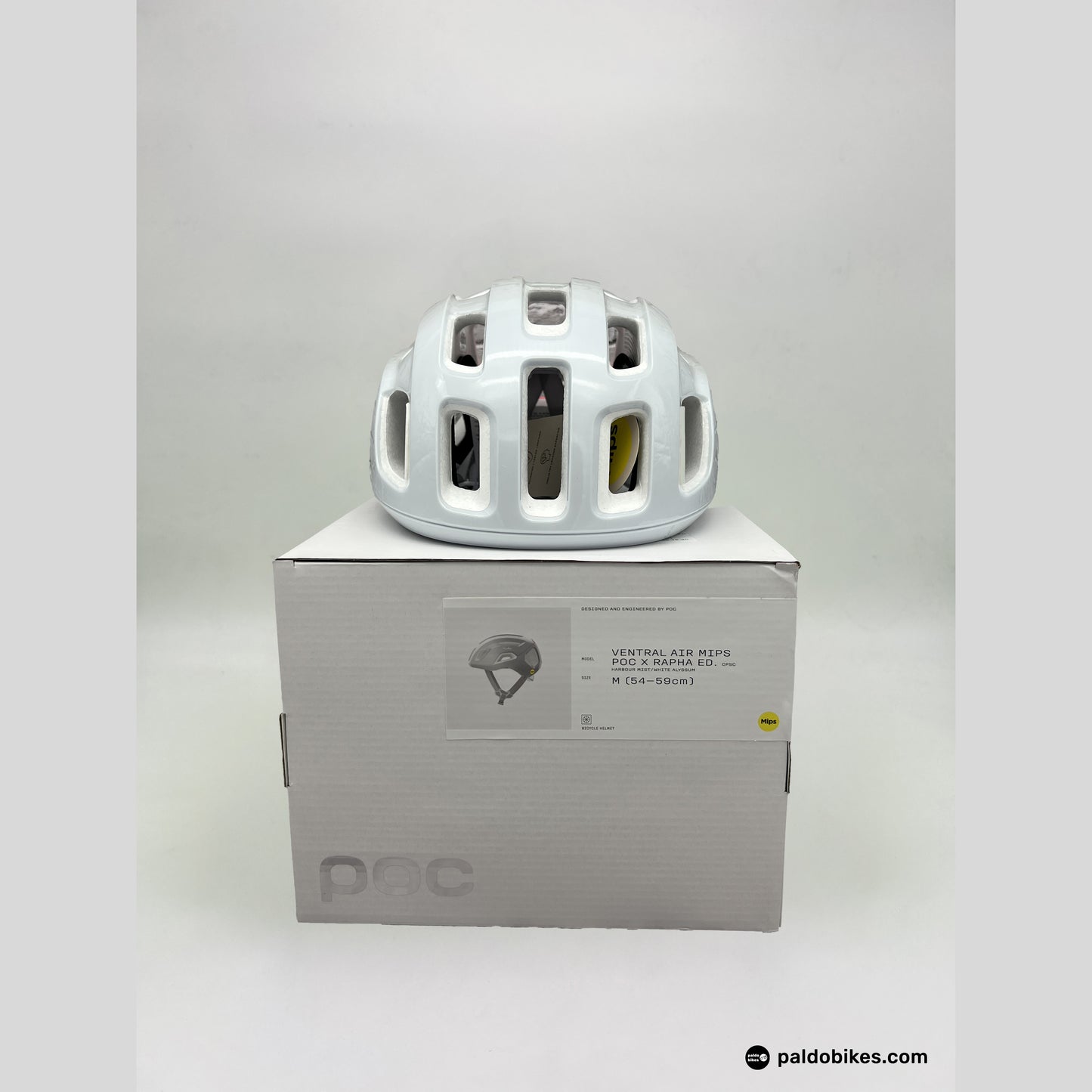 bike helmet pod Rapha + POC Ventral Air MIPS - White
