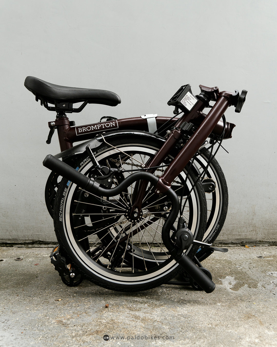 Brompton C Line 4 Speed with Roller Rack - Plum Red