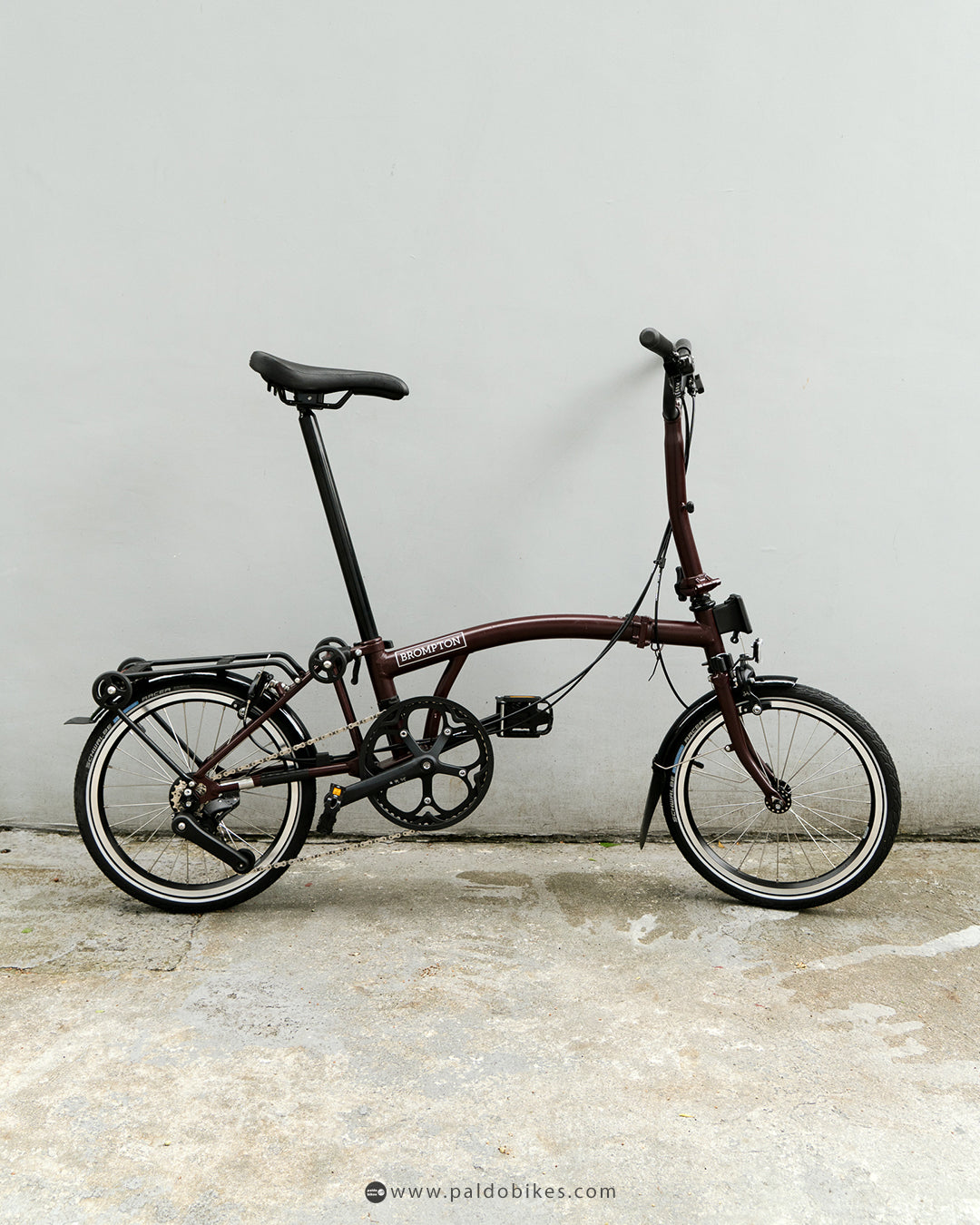 Brompton C Line 4 Speed with Roller Rack - Plum Red