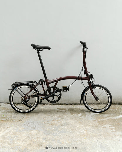 Brompton C Line 4 Speed with Roller Rack - Plum Red